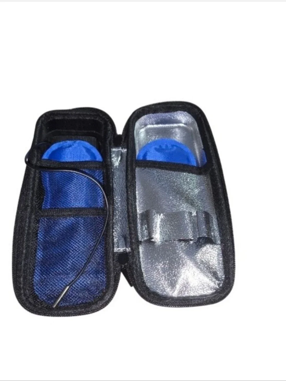 Black Travel Electronics Case with Built-In Thermometer